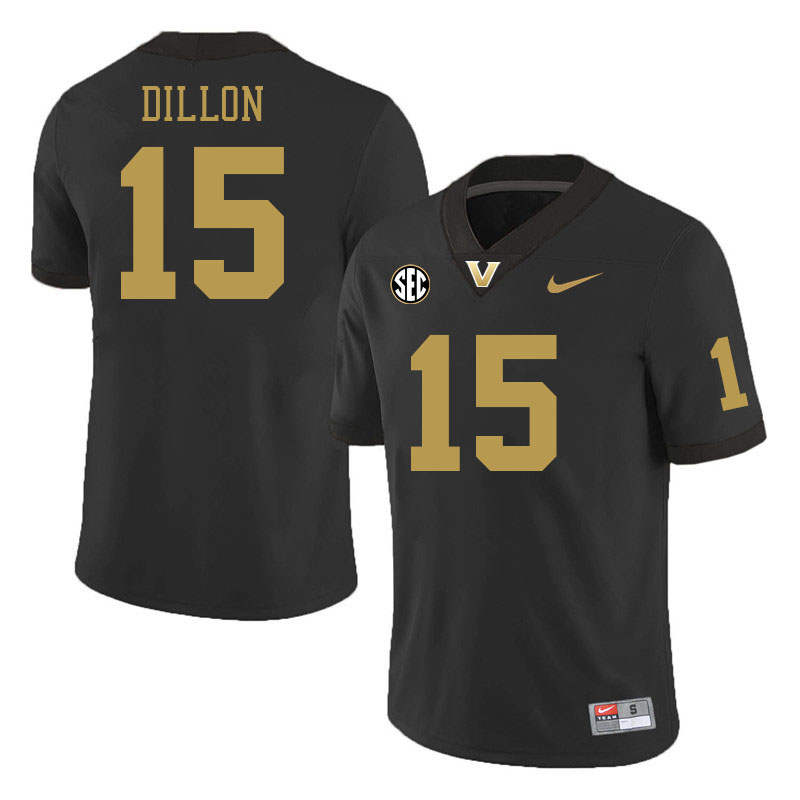 Vanderbilt Commodores #15 Jeremiah Dillon College Football Jerseys 2024 Uniforms Stitched-Black